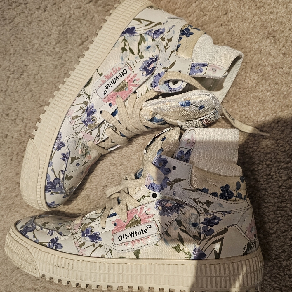 Off-White Floral Sneakers Womens Size 10 or Size 40